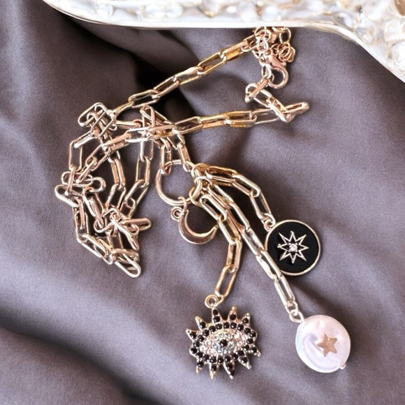 Evil eye stars and moon necklace. Protection necklace. - Picture 12 of 16